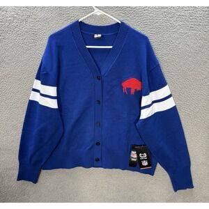 Buffalo Bills Sweater Womens XL Blue Cardigan Embroidered NFL Football NEW